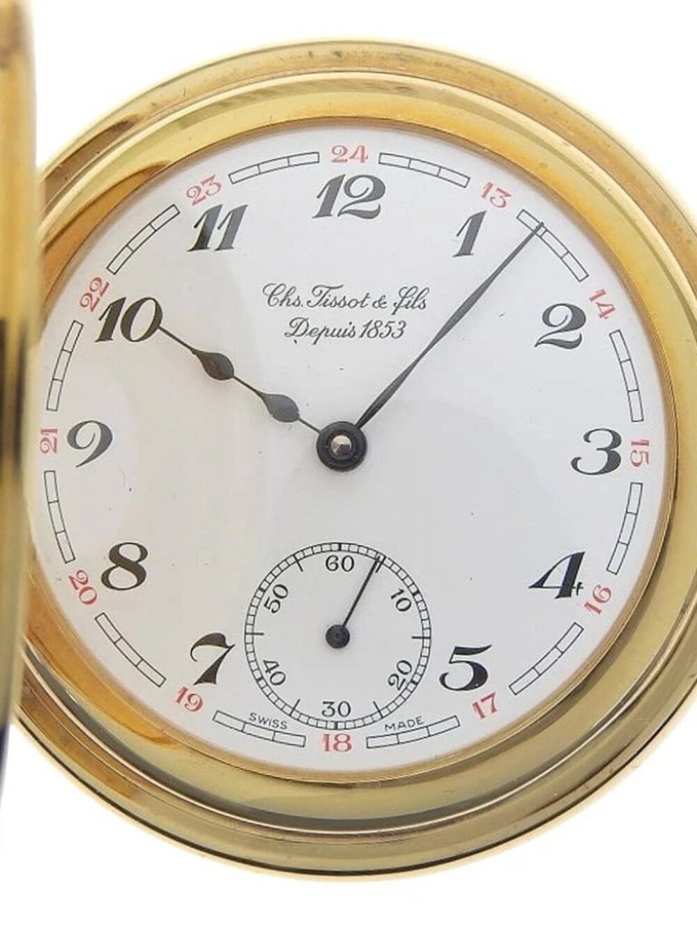 TISSOT Pocket watch Pocket watch cal.ETA6498 whiteDial Plated Gold Hand Wi...